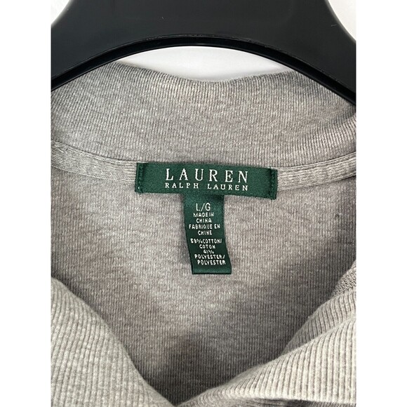Lauren Ralph Lauren Sz L Stretch Knit Collar Dress Wood Leather Toggle Preppy - Picture 3 of 10